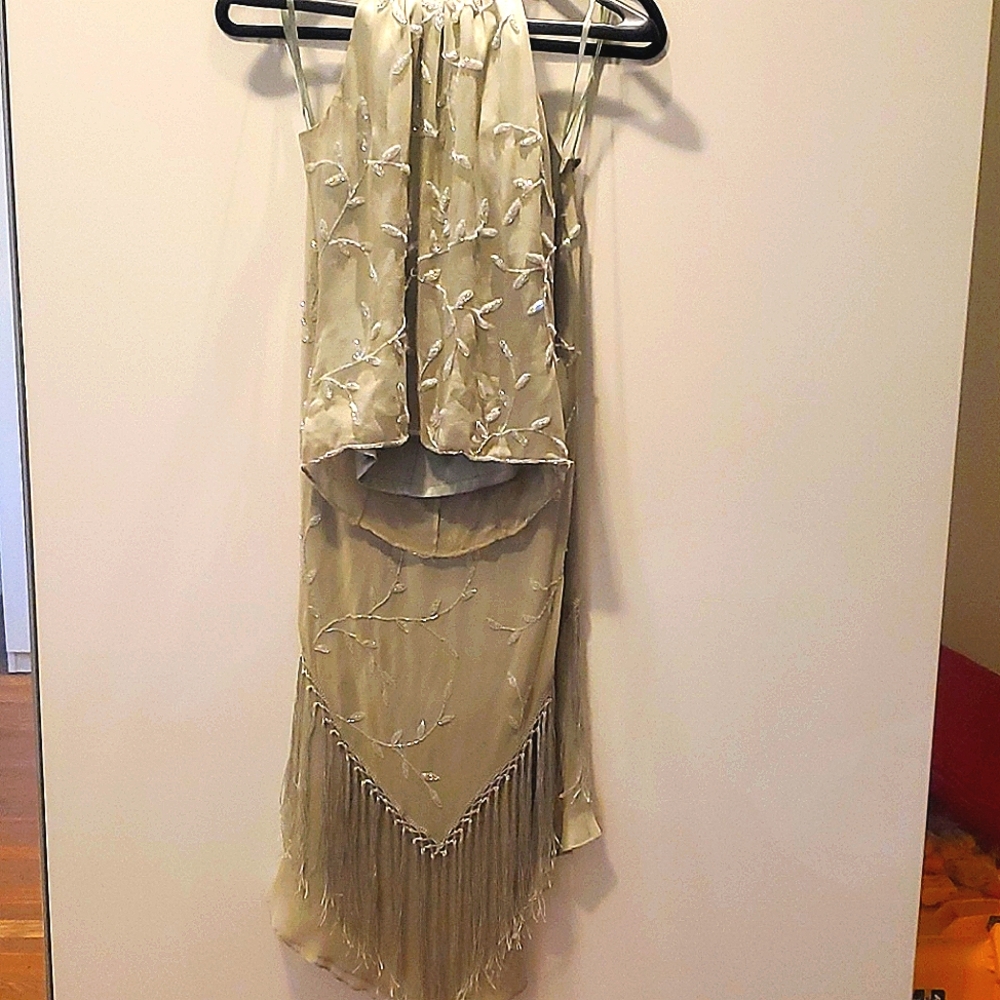 Light Green Beaded skirt with matching top